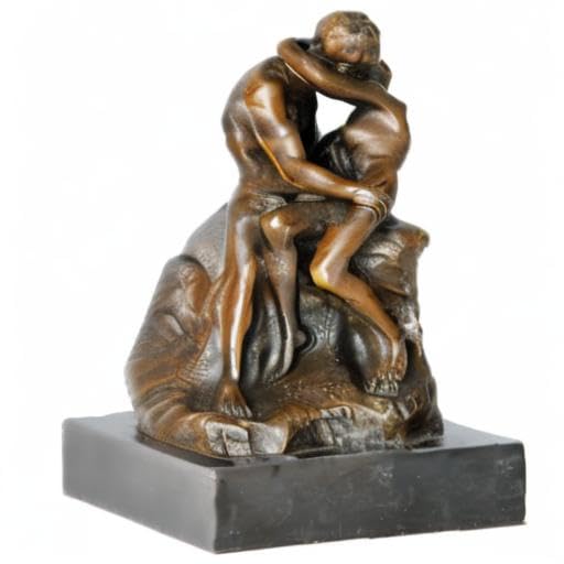 Toperkin The Kiss Bronze Statues Sculptures Home Decor Rodin Metal Figurines TPE-186