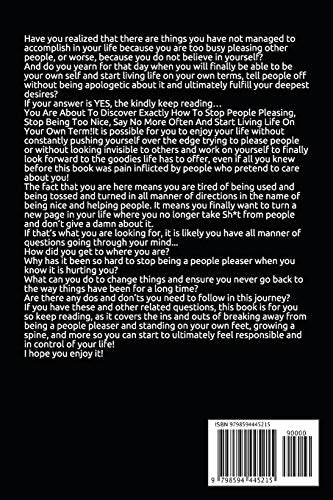 Stop Being A People Pleaser And A Pushover For Beginners: Step-by-Step Guide on How to Stop Being a People Pleaser, Stop Being a Caretaker, Stop Being ... Stop Being Weak (Transform yourself)