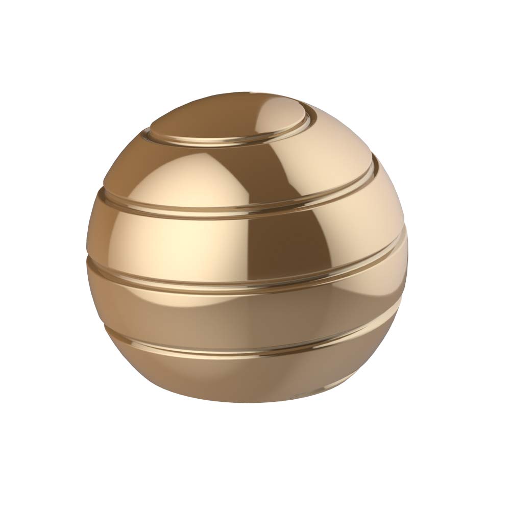 Apqdw Kinetic Spinner Desk Toy, 1.77'' Stress Relief Desk Toys Ball, Anti Anxiety Cool Desk Gadgets Sensory Toys for Adults, Women, Men, Father Dad (45MM, Gold)