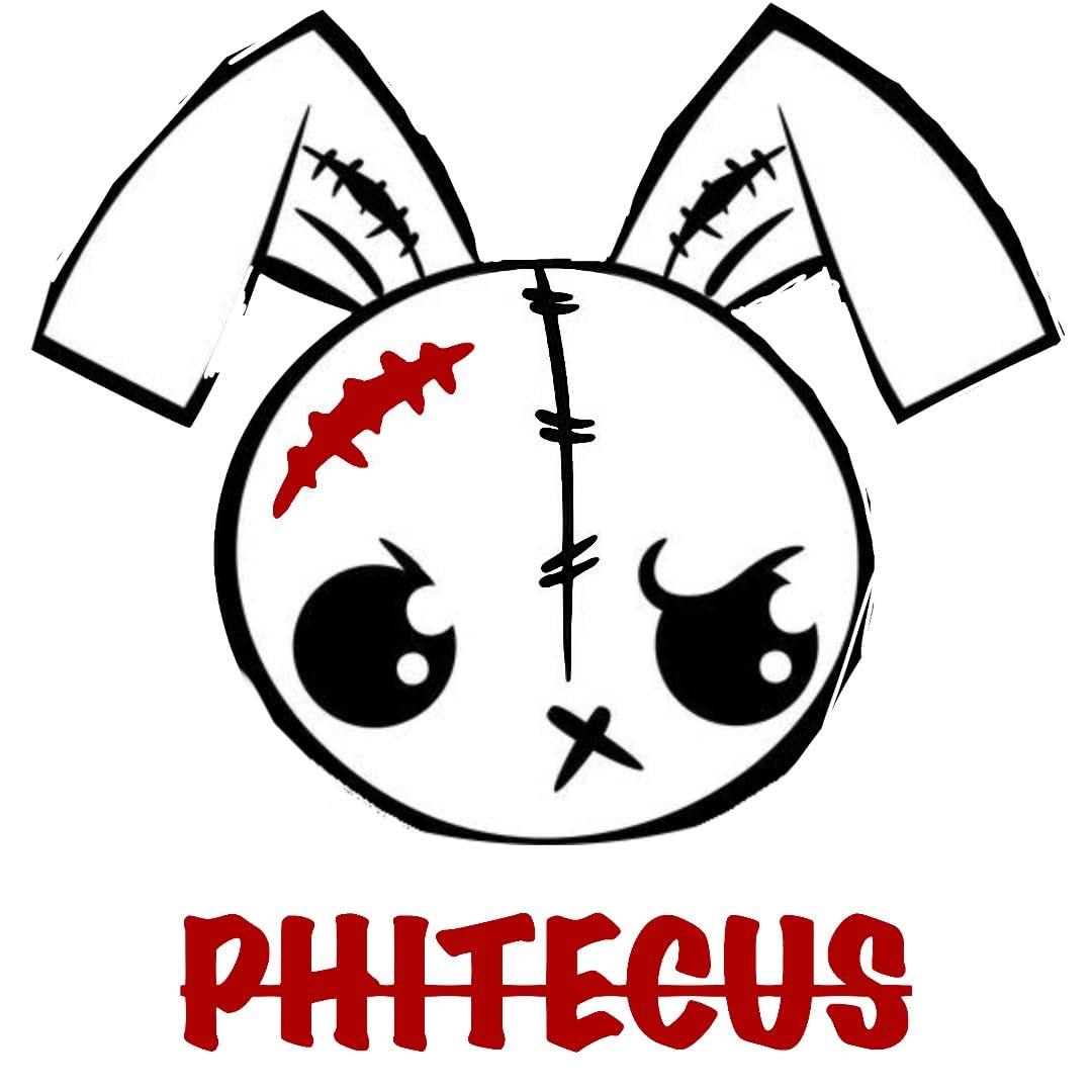 PHITECUS Scary Goth Bunny Plush-Creepy Emo Rabbit Stuffed Animal-Horror Plushie Animal