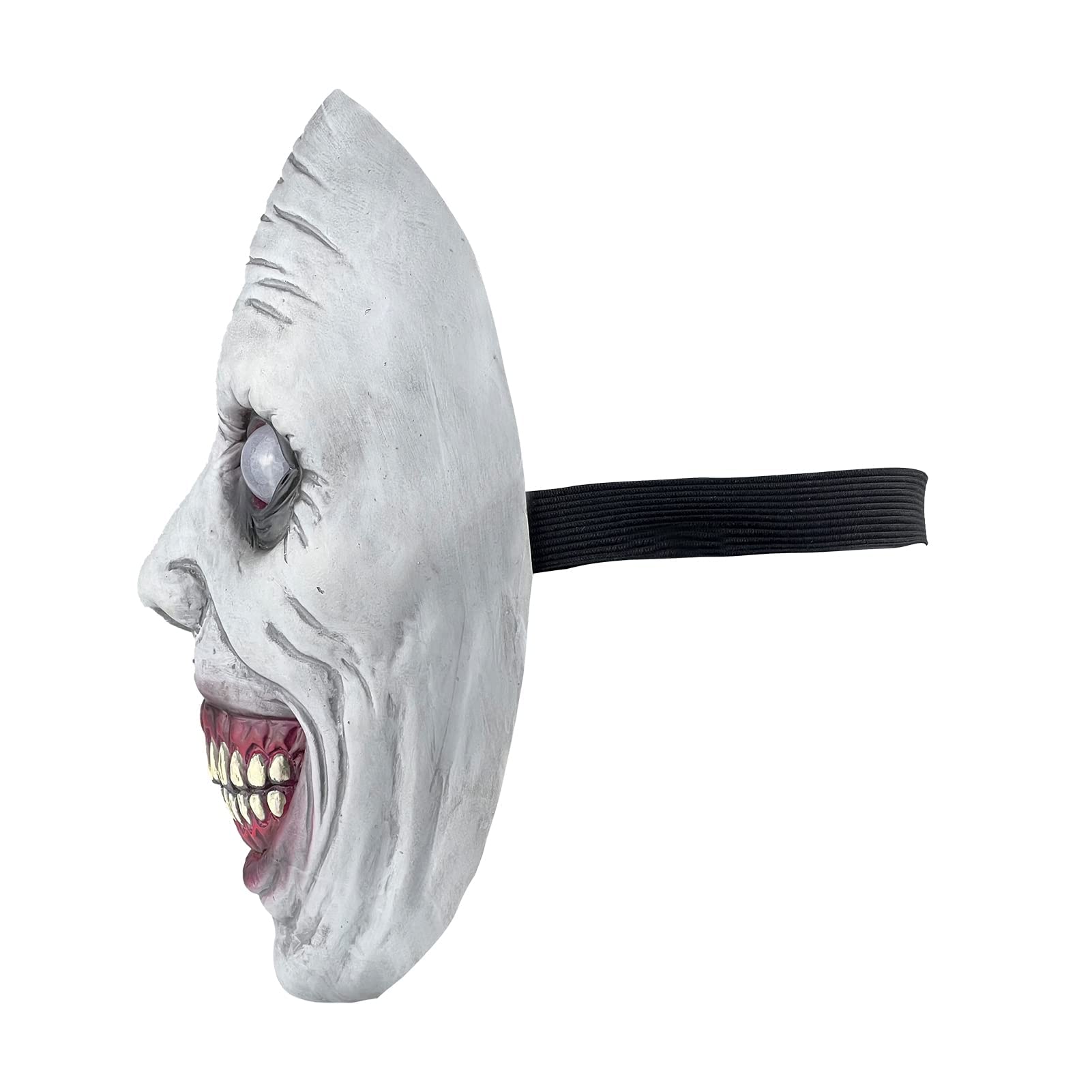 Scary Halloween Mask Smiling Demons Horror Mask Scariest Creepy White Mask with Eye for Cosplay