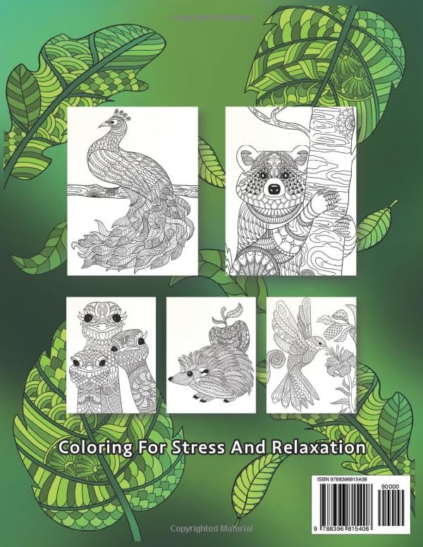 Adult Coloring Book: Animals With Patterns, 30 Coloring Pages With Patterns (Awesome Patterns)