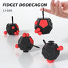 Fidget Dodecagon –12 Side Fidget Toy Cube Relieves Stress and Anxiety Anti Depression Cube for Children and Adults Easter Basket Stuffers Gift Idea (A4 Black red)