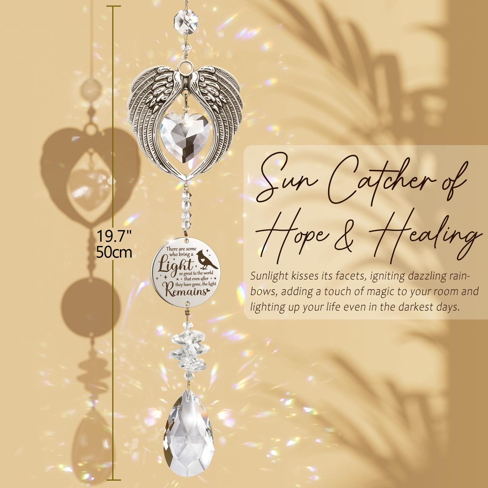 Sympathy Gifts for Loss of Loved One Mom Dad Daughter Son, Unique Memorial Gifts Crystal Suncatcher Bereavement Gift Idea - Grief Condolence Sorry for Your Loss Funeral, Miscarriage Gifts for Mothers