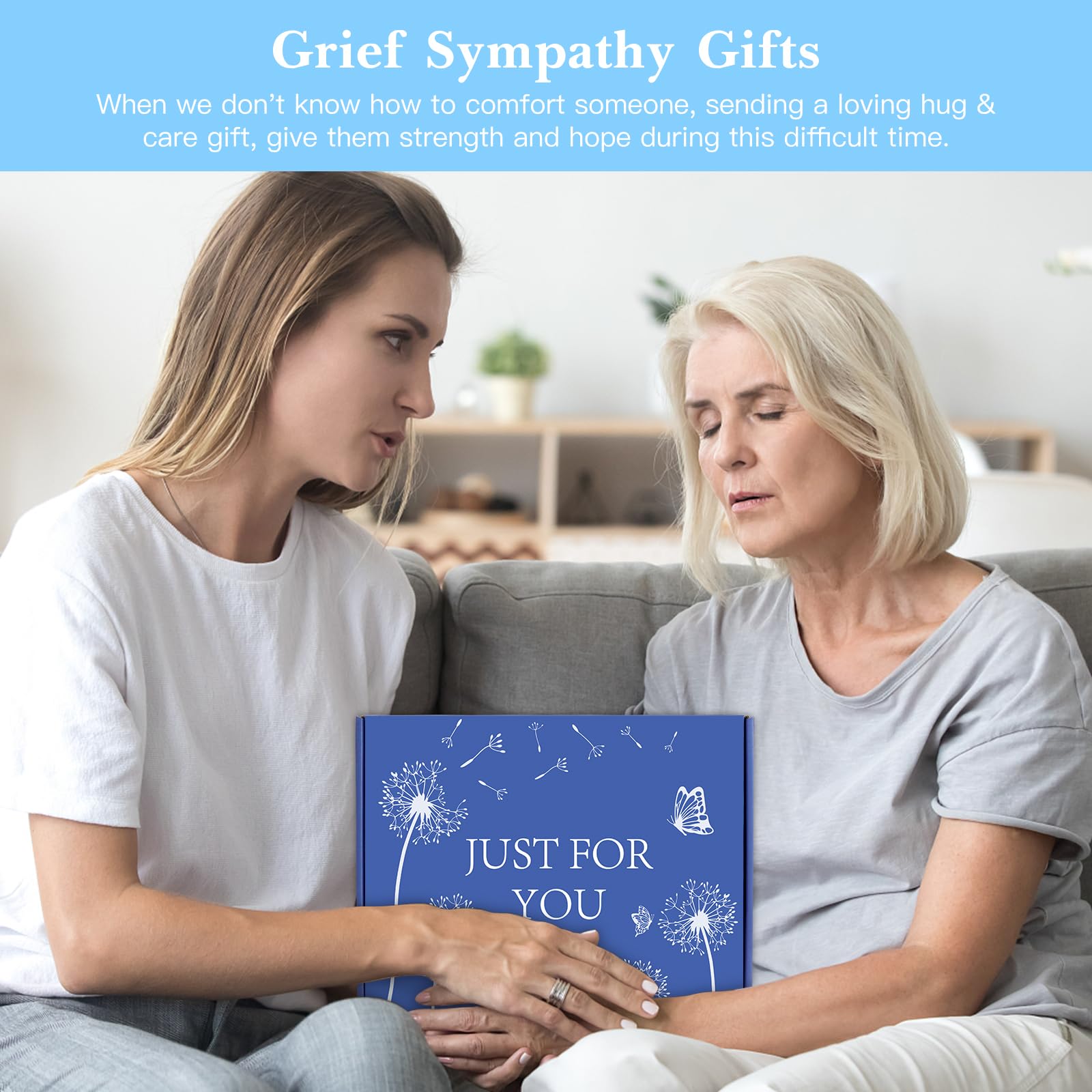 Condolences Gift For Loss, Sympathy Gift Baskets Bereavement Grief Gift Ideas for Loved One Father Mother Husband Sister Friend, Sorry For Your Loss Gifts, Grieving Self Care Package For Women Men