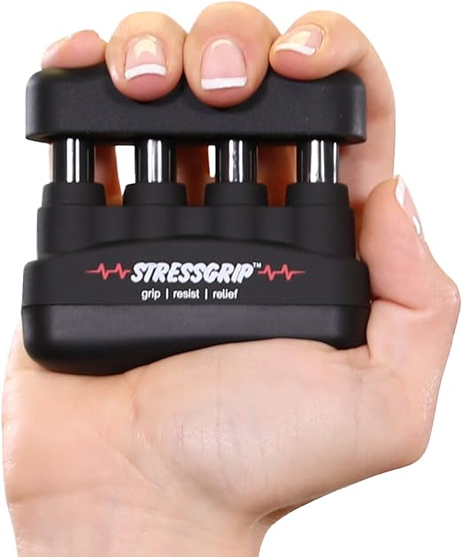 The Stress Ball for Adults (Medium) A Stress & Anxiety Relief Device - Comfortable Hand Exerciser - Stress Reliever & Hand Gripper - Black