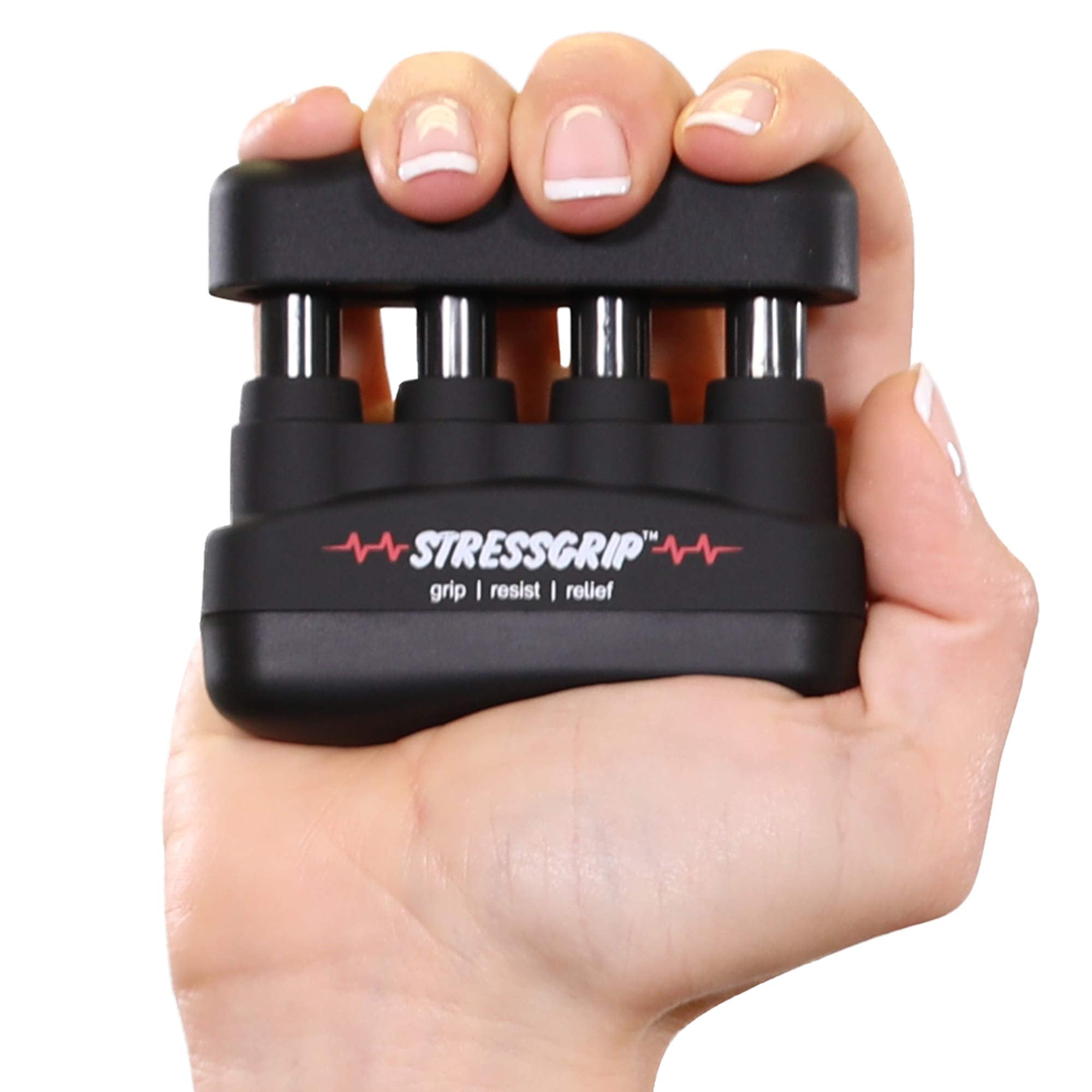 StressGrip - The Stress Ball for Adults (Medium) A Stress & Anxiety Relief Device - Comfortable Hand Exerciser - Stress Reliever & Hand Gripper - Black