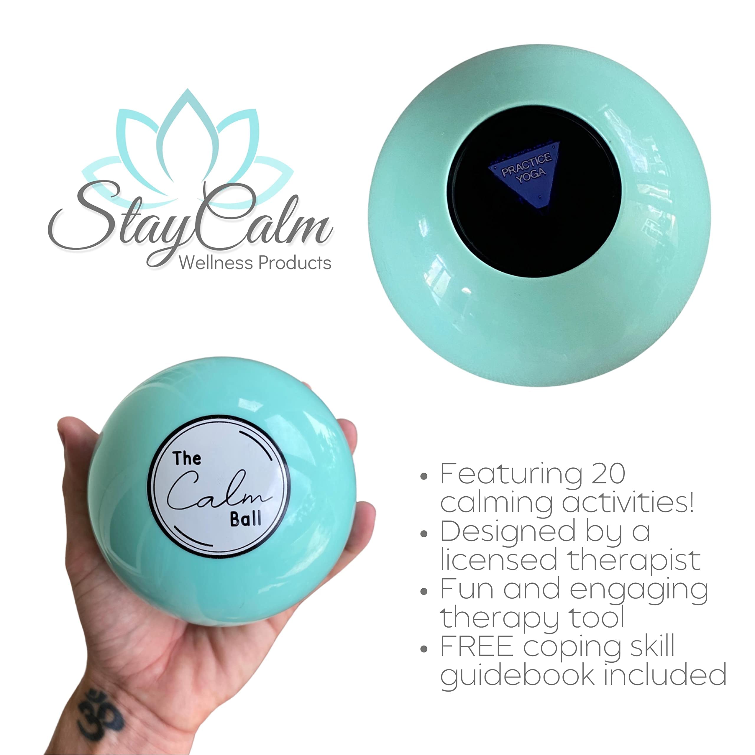 Anger Management Toys - The Calm Ball - Coping Skills Tool, Anxiety Toys for Adults and Kids, Stress Relief Toys for Adults , Teens and Kids , Therapy Toys , Anxiety Relief , Social Emotional Learning