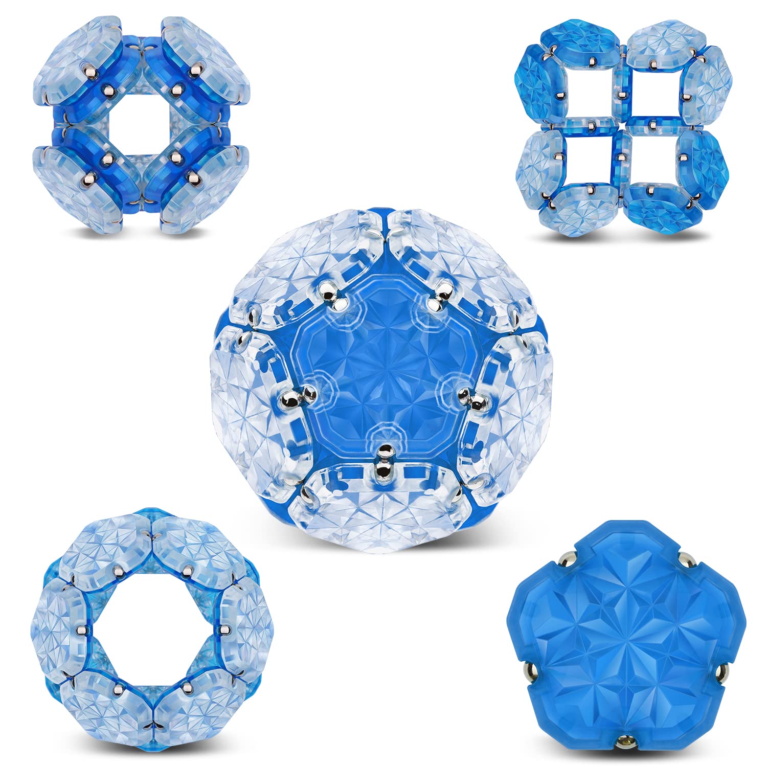 DYRDM Magnetic Fidget Sphere 12 Pcs, Magnetic Fidget Toy, Desk Toys for Office and Stress Relief & Anxiety for Adults, Magnets Sensory Toys Magnetic Building Blocks Blue