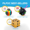 PILPOC theFube Infinity Cube Fidget Desk Toy - Aluminum Infinite Magic Cube with Case, Sturdy, Heavy, Relieve Stress and Anxiety, for ADD, ADHD, OCD (Silver)