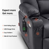 MCombo Power Lift Recliner Chair with Massage and Heat for Elderly People, Cup Holders, USB Ports, Side Pockets, Faux Leather 7519 (Medium, Black)