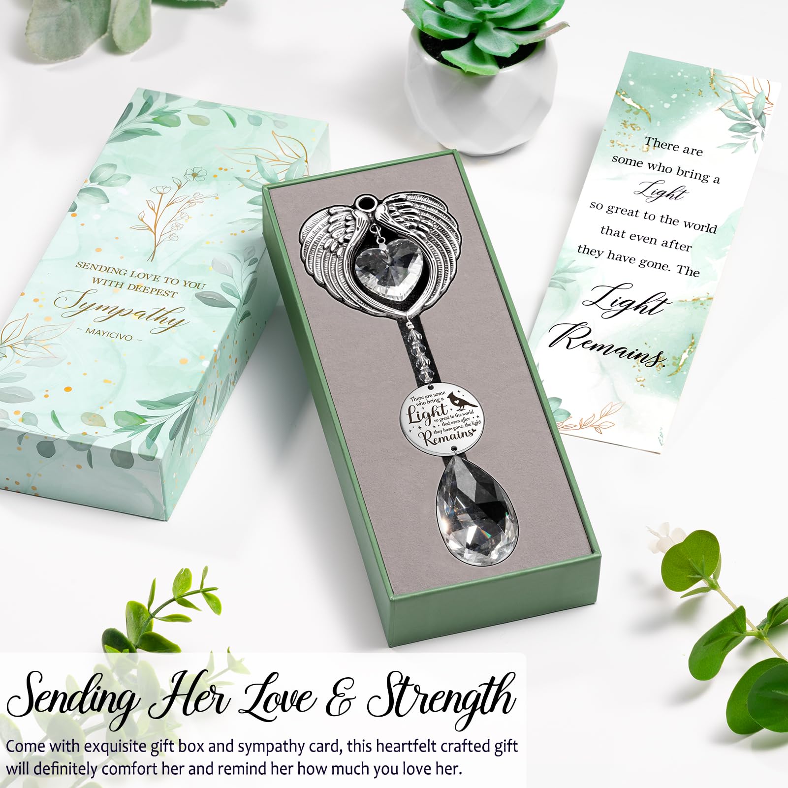 Sympathy Gifts for Loss of Loved One Mom Dad Daughter Son, Unique Memorial Gifts Crystal Suncatcher Bereavement Gift Idea - Grief Condolence Sorry for Your Loss Funeral, Miscarriage Gifts for Mothers