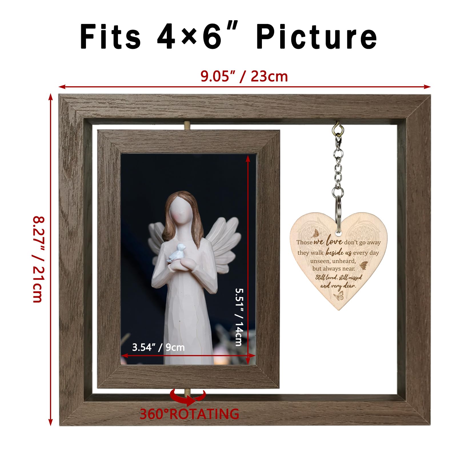 EYITUPC Sympathy Gifts for Loss of Loved One Bereavement Gifts Picture Frame, In Memory of Mom Dad Remembrance Grief Funeral Condolences Gifts (Display Two 4x6)