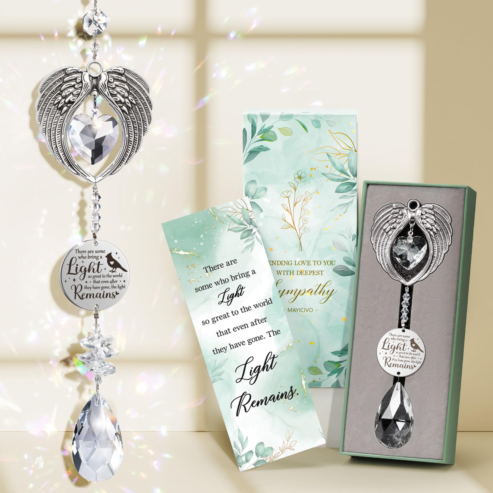 Sympathy Gifts for Loss of Loved One Mom Dad Daughter Son, Unique Memorial Gifts Crystal Suncatcher Bereavement Gift Idea - Grief Condolence Sorry for Your Loss Funeral, Miscarriage Gifts for Mothers