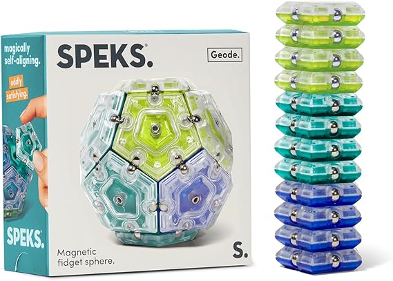 Speks Geode Sphere Magnetic Fidget Toy for Adults & Teens 14+ | Sensory Gadget for Stress Relief and Anxiety, Office Desk Toy Present, Christmas Gift, Holiday Stocking Stuffer | Cool, 12-Piece Set