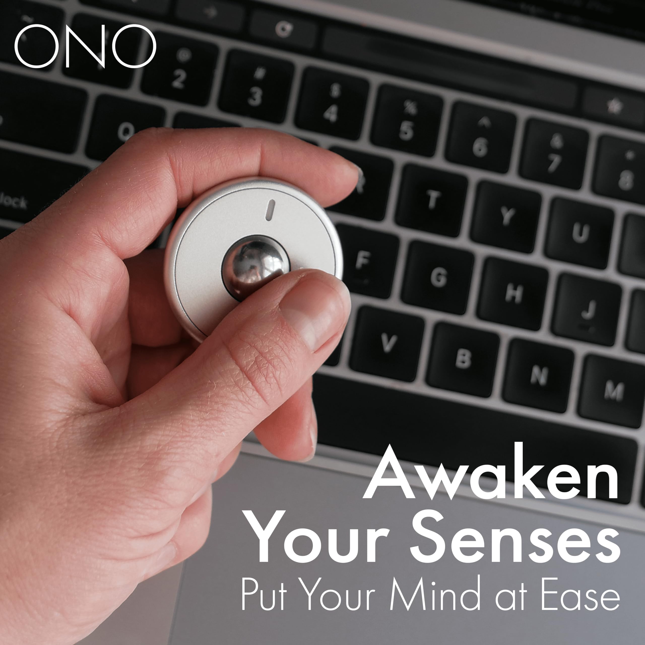 ONO Scroller - Handheld Fidget Toy for Adults | Help Relieve Stress, Anxiety, Tension | Promotes Focus, Clarity | Compact, Portable Design | Aluminum Grey