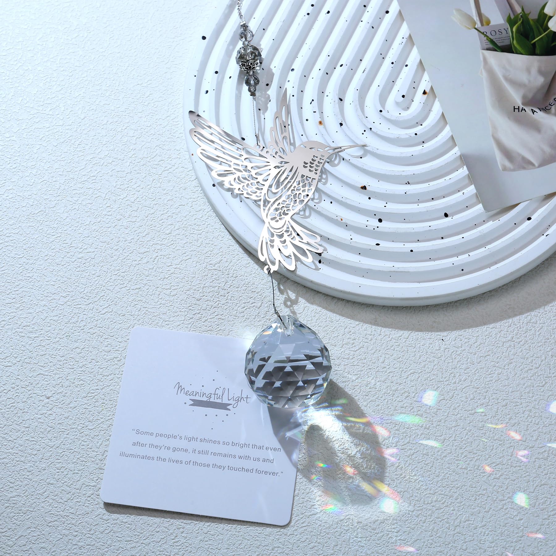 Modern Memorial Gifts - Bereavement Gift Ideas, Unique Sympathy Gifts for Loss of Loved One,40mm Crystal Ball Suncatcher, Rainbow Bereavement Grief Gifts, Funeral Gifts for Loss of Mom Dad Husband Son