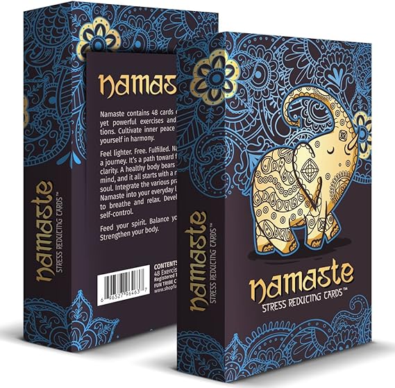 Namaste Stress Reducing Cards - Self Care Cards, Anxiety and Stress Relief Gifts, Mindfulness & Meditation Cards, Mindful gifts for Women - MSS Inc