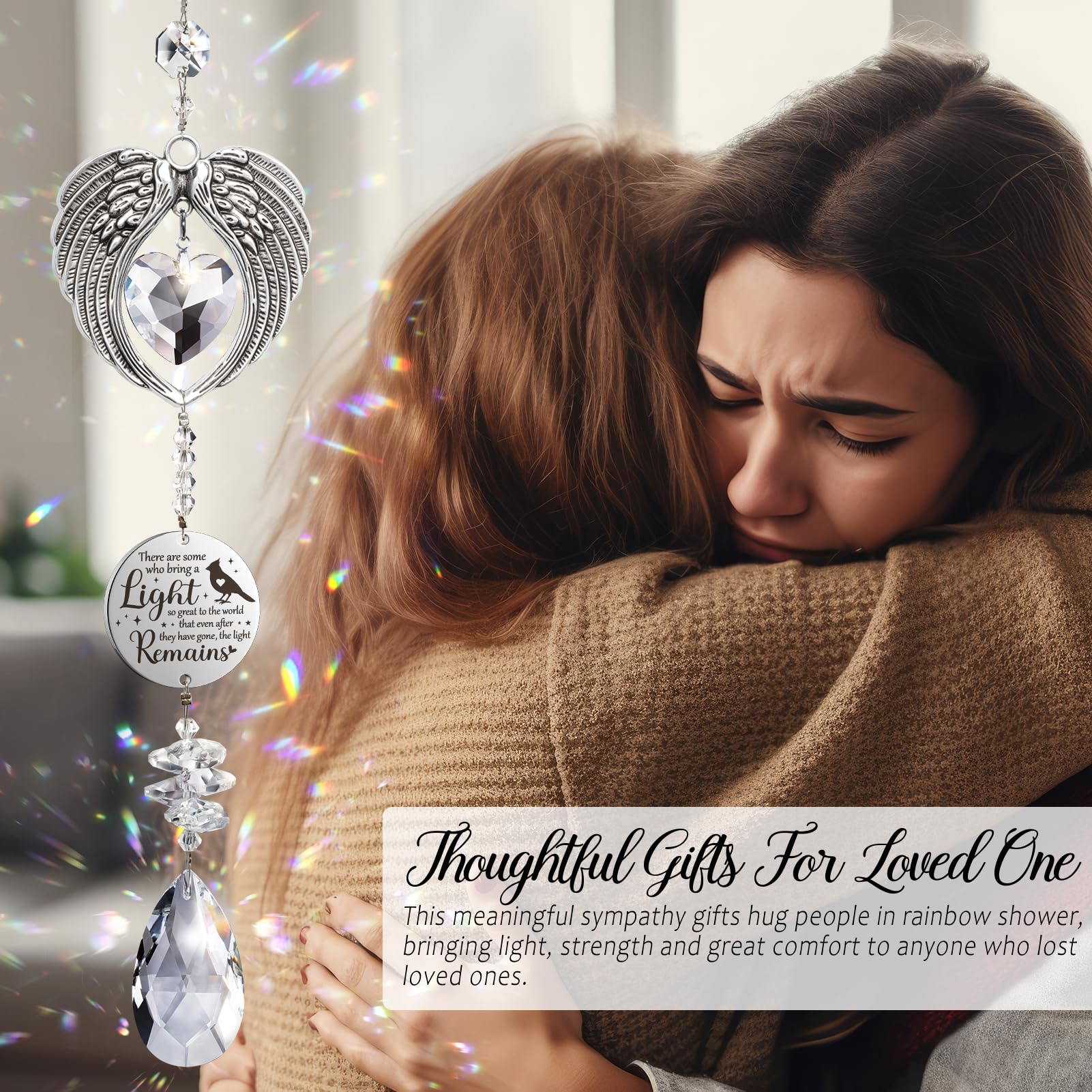 Sympathy Gifts for Loss of Loved One Mom Dad Daughter Son, Unique Memorial Gifts Crystal Suncatcher Bereavement Gift Idea - Grief Condolence Sorry for Your Loss Funeral, Miscarriage Gifts for Mothers