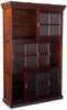 3 Section Sliding Door Bookcase Cabinet - in Mahogany Wood