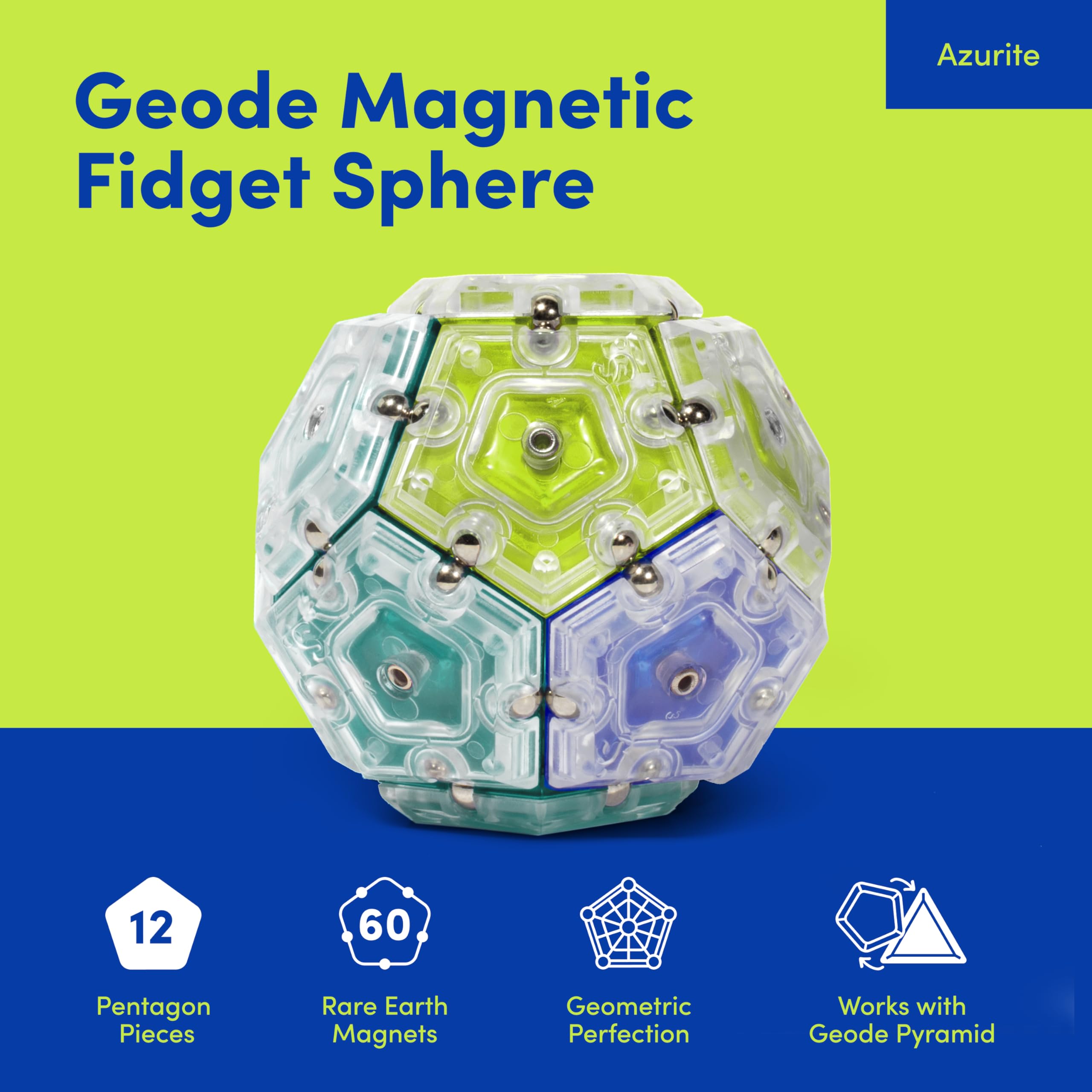 Speks Geode Sphere Magnetic Fidget Toy for Adults & Teens 14+ | Sensory Gadget for Stress Relief and Anxiety, Office Desk Toy Present, Christmas Gift, Holiday Stocking Stuffer | Cool, 12-Piece Set