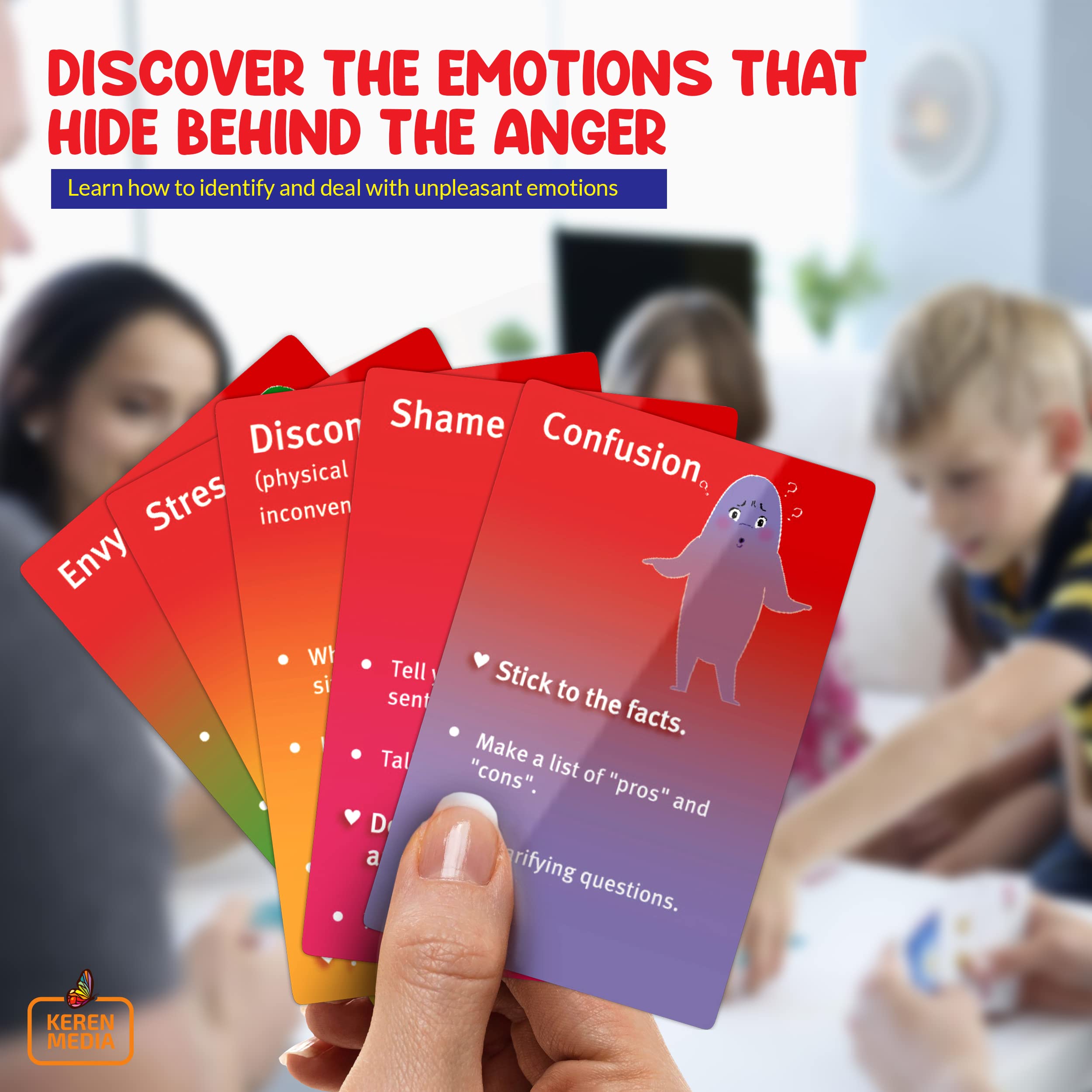 Behind The Anger Card Game | Anger Management for Kids | CBT Games for Families | Anger Relief with Play Therapy Tools | Emotional Regulation for Teens | ADHD Tools Therapy Games