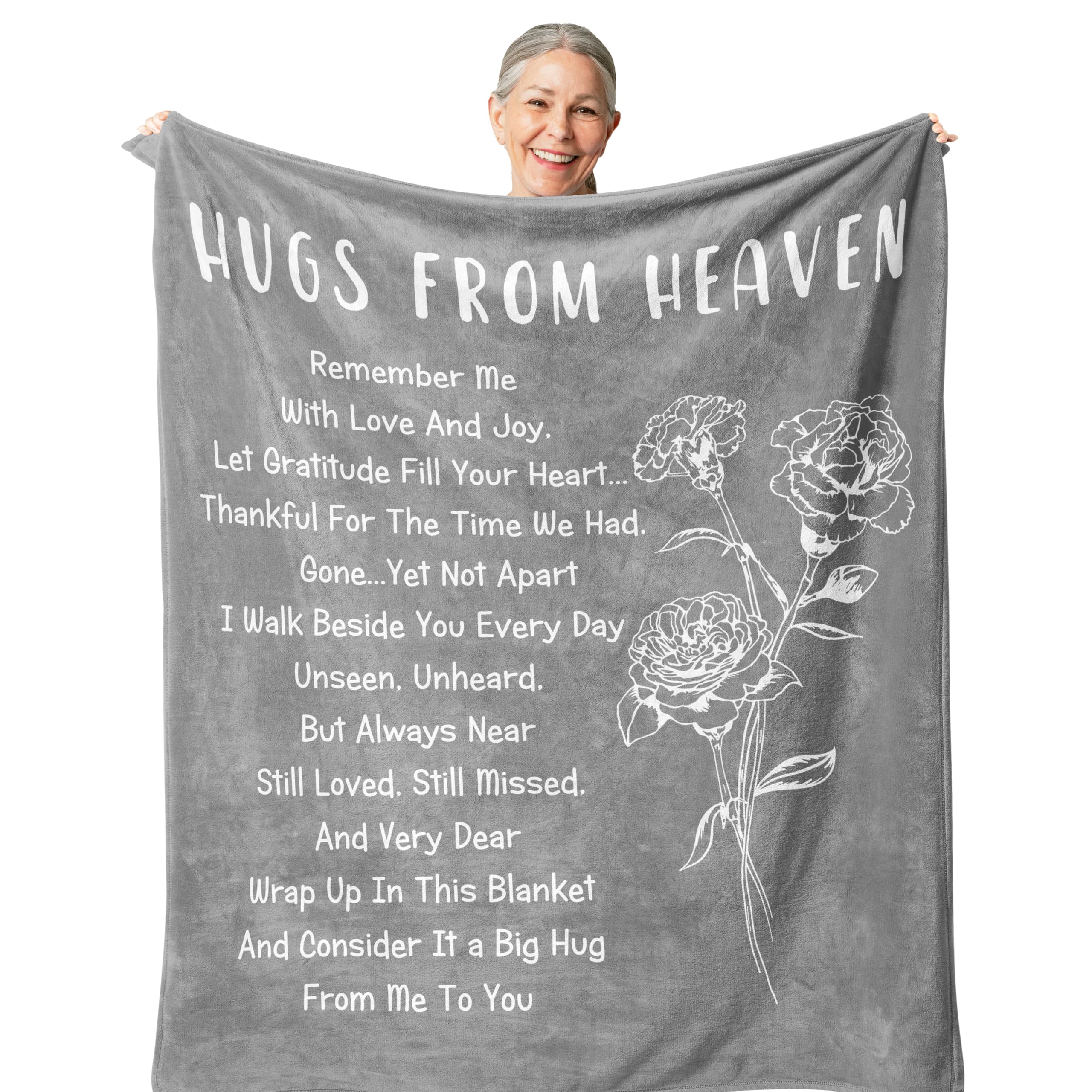 Memorial Blanket Gifts, Bereavement Gift Idea, Sympathy Gifts for Loss of Loved One, Hug from Heaven Blankets, Condolences Gift for Loss, Funeral Gift, Soft Comfort Blankets for Grief 60X50in